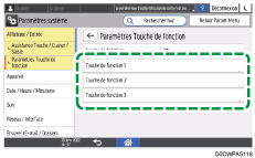 Illustration de l'écran du panneau de commande