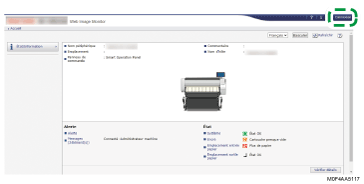 Illustration de l'écran du panneau de commande
