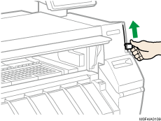 Illustration du levier de maintien papier