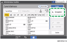 Illustration de l'écran du panneau de commande