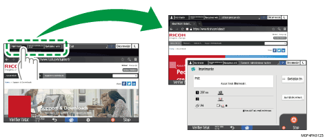 Illustration de l'écran du panneau de commande