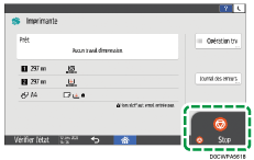 Illustration de l'écran du panneau de commande