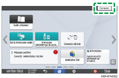 Illustration de l'écran du panneau de commande