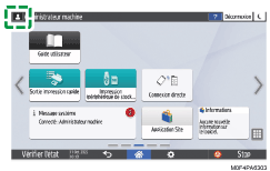Illustration de l'écran du panneau de commande