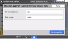 Illustration de l'écran du panneau de commande