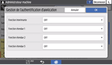 Illustration de l'écran du panneau de commande