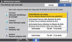 Illustration de l'écran du panneau de commande