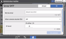 Illustration de l'écran du panneau de commande