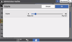 Illustration de l'écran du panneau de commande