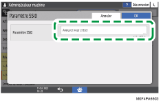 Illustration de l'écran du panneau de commande