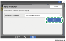 Illustration de l'écran du panneau de commande