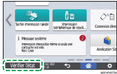 Illustration de l'écran du panneau de commande