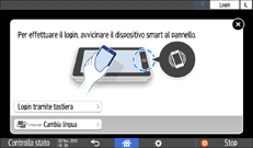 Illustrazione della schermata sul pannello di controllo
