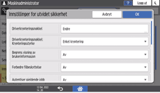 Illustrasjon av betjeningspanelet