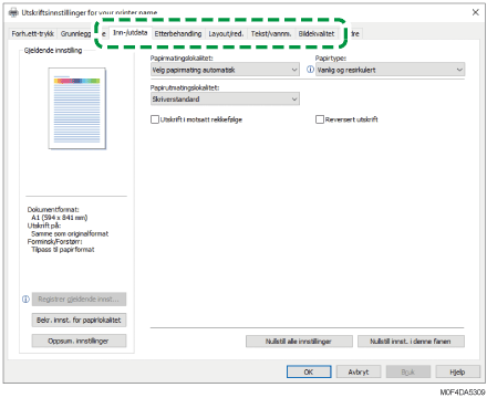 Illustrasjon av driverskjerm