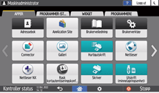 Illustrasjon av betjeningspanelet