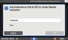 Illustrasjon av betjeningspanelet