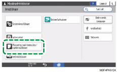 Illustrasjon av betjeningspanelet