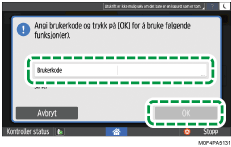 Illustrasjon av betjeningspanelet