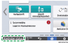 Illustrasjon av betjeningspanelet