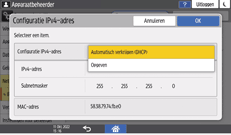 Afbeelding van bedieningspaneel