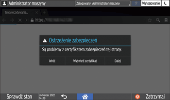 ilustracja ekranu panela operacyjnego
