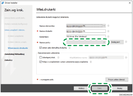 Ilustracja programu instalacyjnego sterownika