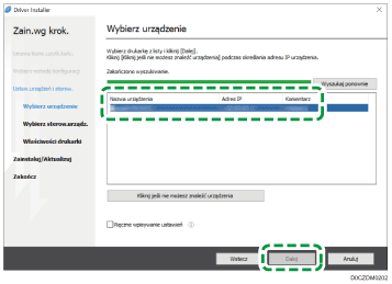 Ilustracja programu instalacyjnego sterownika