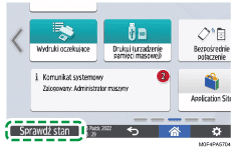 ilustracja ekranu panela operacyjnego