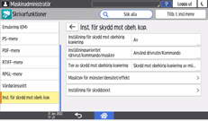 Bild på användarpanelens skärm