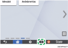 Bild på användarpanelens skärm