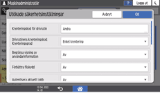 Bild på användarpanelens skärm