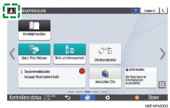 Bild på användarpanelens skärm