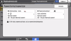Bild på användarpanelens skärm