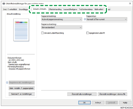 Bild på drivrutinens skärmbild