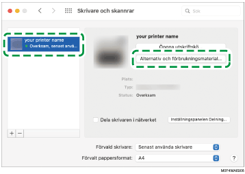 Bild på drivrutinens skärmbild