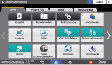 Bild på användarpanelens skärm