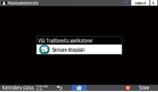 Bild på användarpanelens skärm