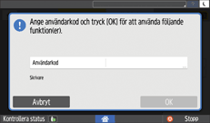 Bild på användarpanelens skärm
