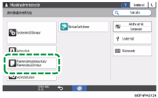 Bild på användarpanelens skärm