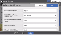 İşletim paneli ekran görseli