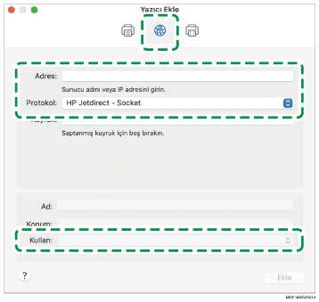 Sürücü ekranı gösterimi