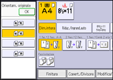 Illustrazione della schermata sul pannello di controllo
