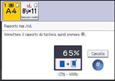 Illustrazione della schermata sul pannello di controllo