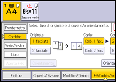 Illustrazione della schermata sul pannello di controllo