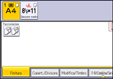 Illustrazione della schermata sul pannello di controllo