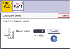 Illustrazione della schermata sul pannello di controllo