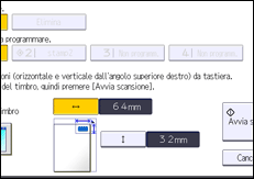 Illustrazione della schermata sul pannello di controllo