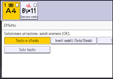 Illustrazione della schermata sul pannello di controllo