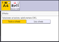 Illustrazione della schermata sul pannello di controllo